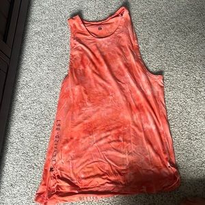 Lululemon Men’s Always Agile Spray Dye Orange Tie Fye Tank Top - Small